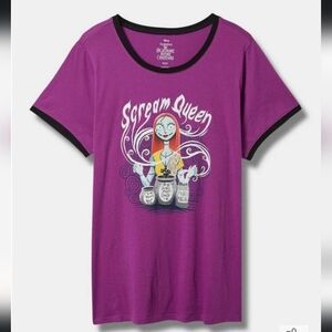 Disney Nightmare Before Christmas Sally Classic Fit Ringer Top